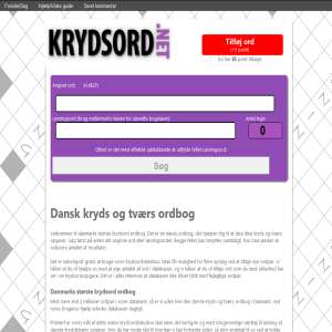 krydsord.net - Danmarks krydsordleksikon - en ordbog til Kryds og Tværs