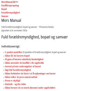 Mors Manual.dk - Fuld forældremyndighed, bopæl og samvær