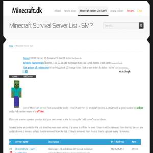 Minecraft Servers - Liste over SMP servere
